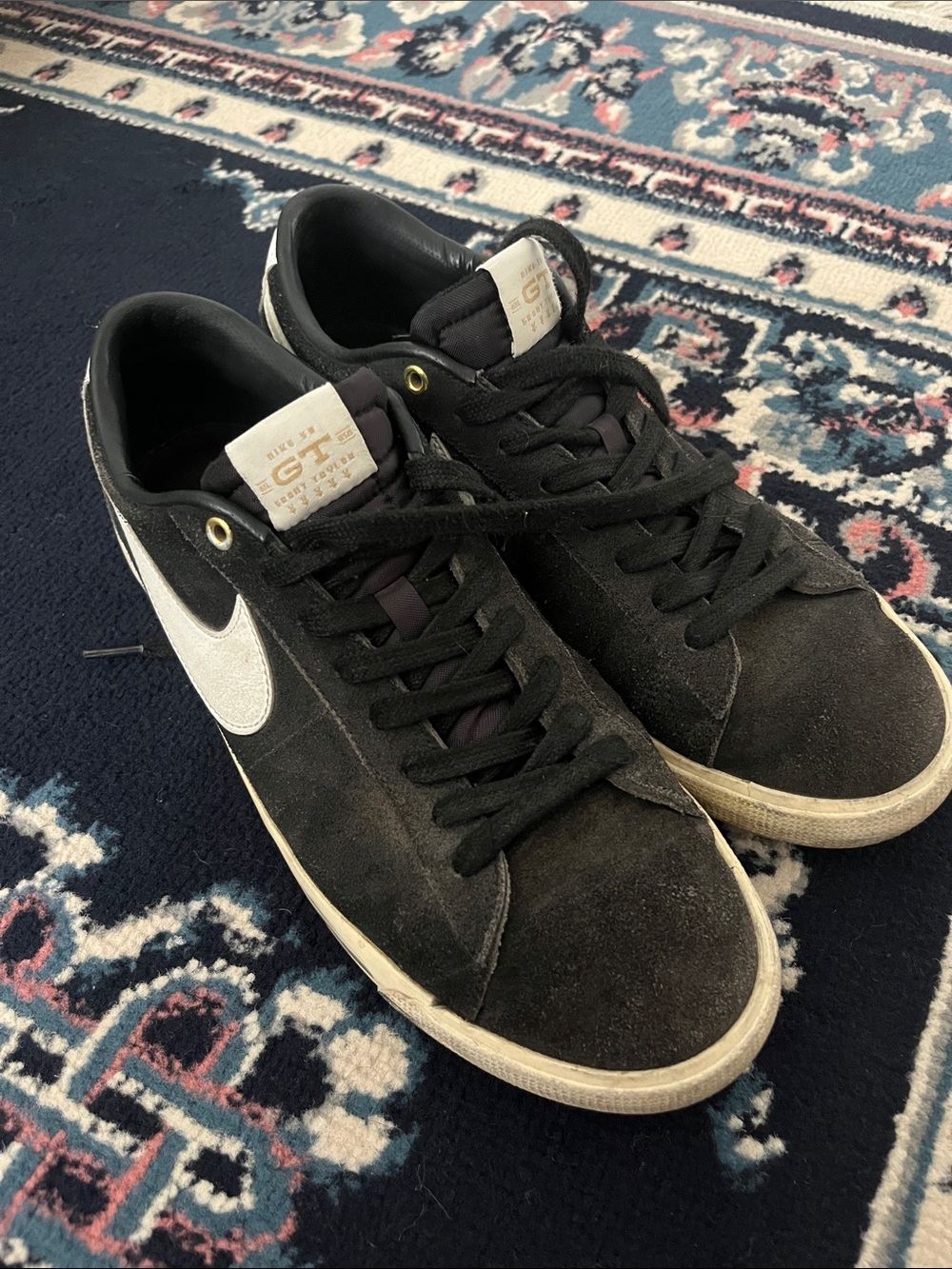 Nike GT Suede Low-Top Sneakers in Black and White
